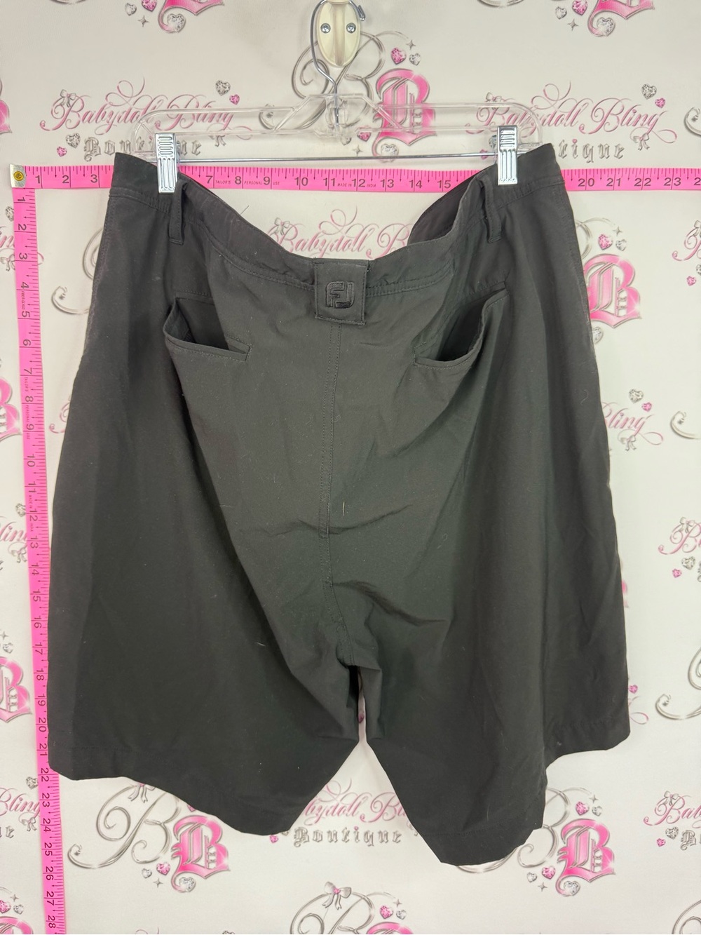 FJ shorts Black Flat-Front Men's Shorts - Picture 2 of 11